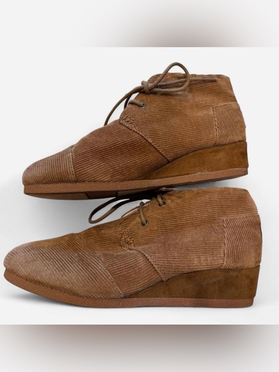 Toms Shoes - Brown Corduroy Toms wedge Boots
